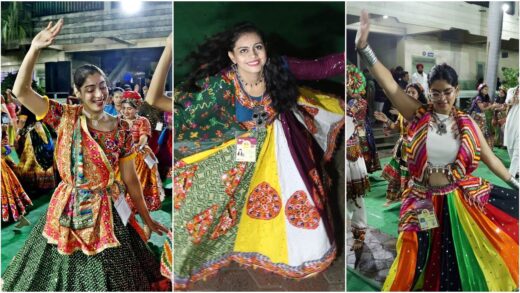 Garba Dance Photos: गरबे का छाया उल्लास मानों धरती पर हुआ इंद्रधनुष साकार, देखिए तस्वीरें