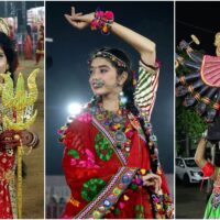 Garba Dance Photos: लालिमा से दमका गरबे का उल्लास, देखिए तस्वीरें