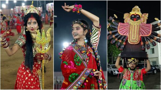 Garba Dance Photos: लालिमा से दमका गरबे का उल्लास, देखिए तस्वीरें