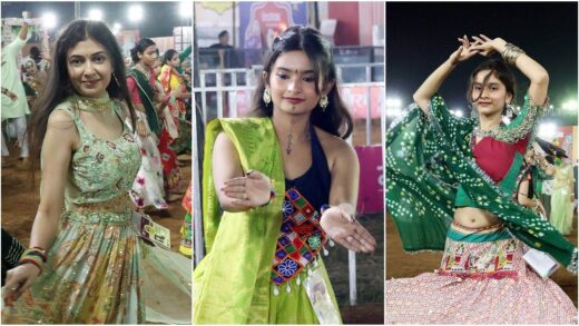 Garba Dance Photos: हरियाली की चुनर ओढ़ और भी खिल उठा गरबे का रंग, देखें तस्वीरें