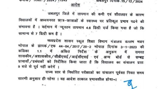 जबलपुर में टेम्प्रेचर @ 4 डिग्री:  सुबह 9 बजे से पहले नहीं लगेंगे स्कूल; आदेश का पालन नहीं करने वालों पर होगी कार्रवाई – Jabalpur News