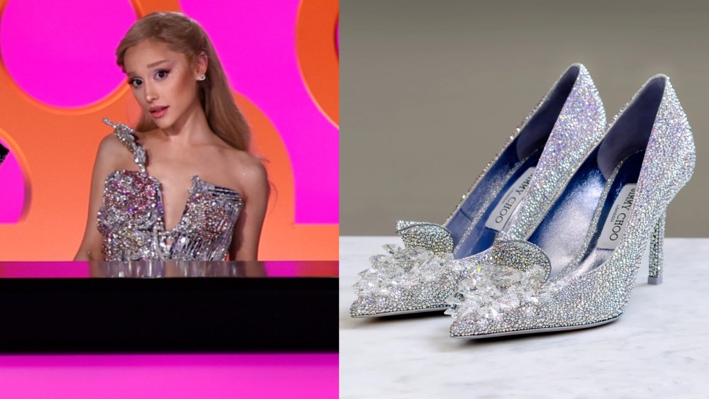 Ariana Grande Sparkles in Jimmy Choo Slippers With 12,000 Swarovski Crystals for ‘RuPaul’s Drag Race: All Stars’