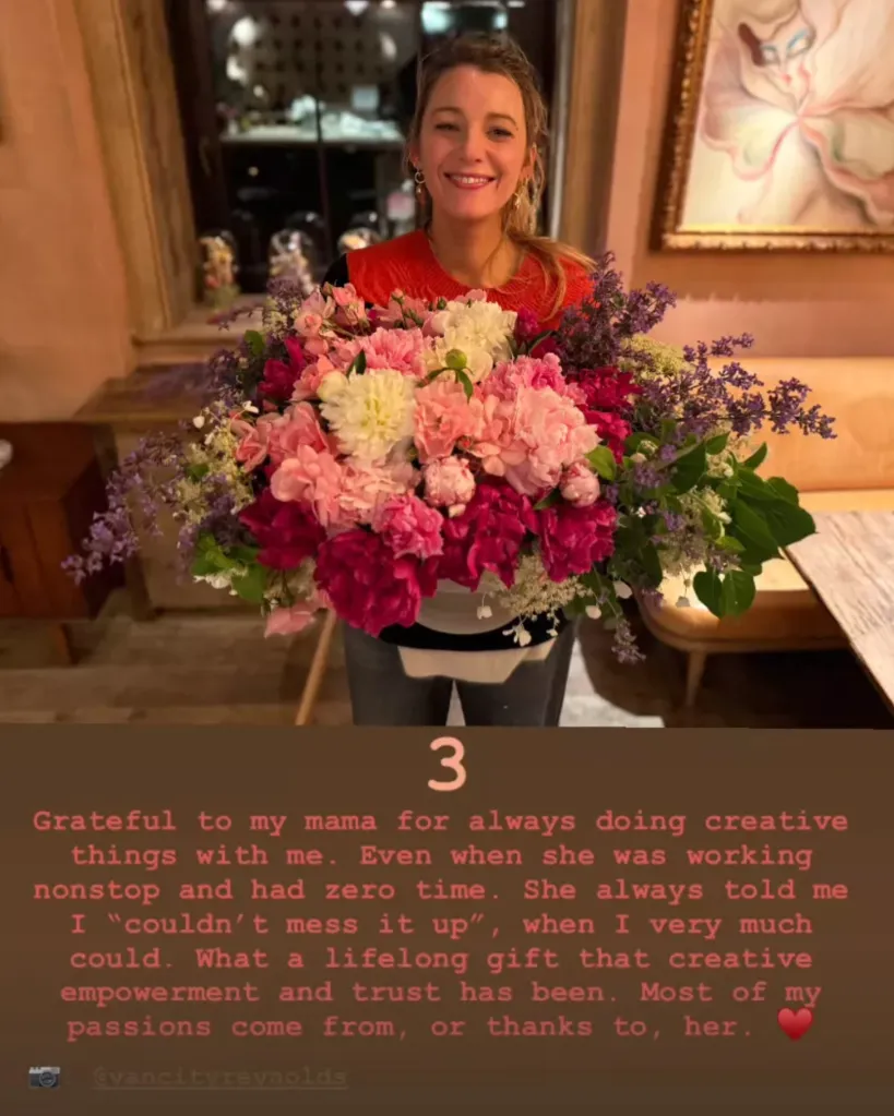 Blake Lively Posts Gratitude Note for Her Mother Amid Justin Baldoni Lawsuit