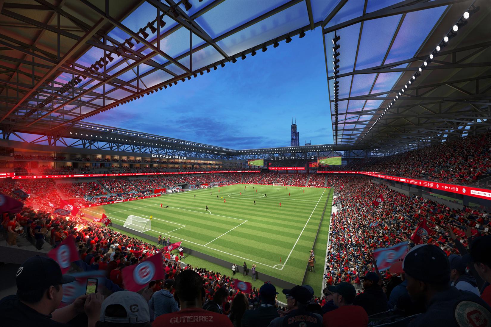 Deadspin | Fire release renderings for 0M downtown Chicago stadium