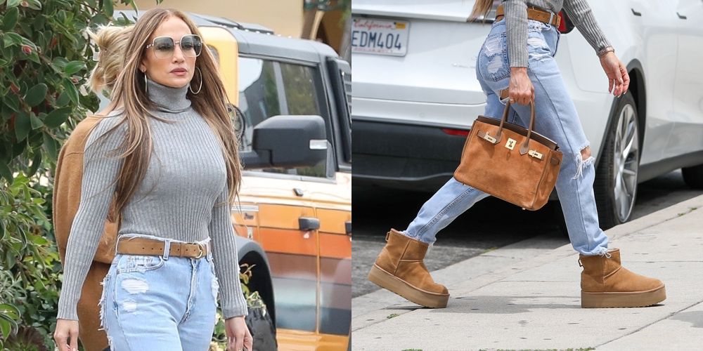 Jennifer Lopez Wears 0 Ugg Boots & Hermes Birkin Bag While Stepping Out in LA!