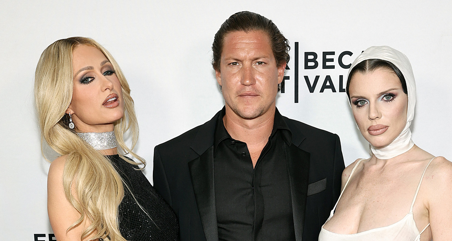 Paris Hilton Joins 'The Trainer' Co-Stars Vito Schnabel & Julia Fox at Tribeca Premiere After Performing at World Pride