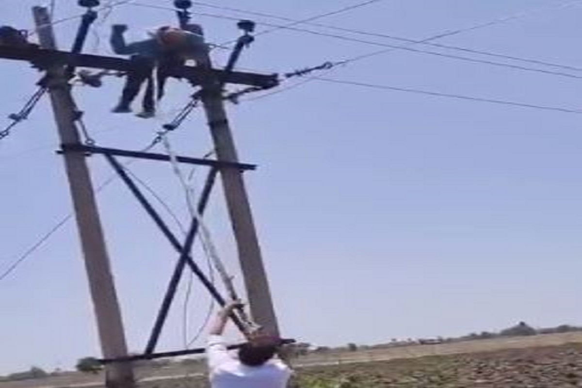 Sehore News: करंट की चपेट में आने से छटपटाया कर्मचारी, 11 फीट ऊपर से गिरा, तस्वीर देख खड़े हो जाएंगे रोंगटे