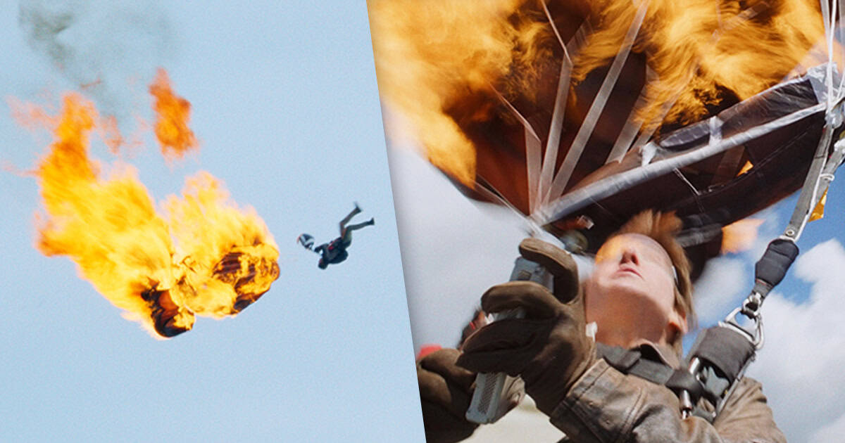 Tom Cruise sets Guinness World Record for most burning parachute jumps