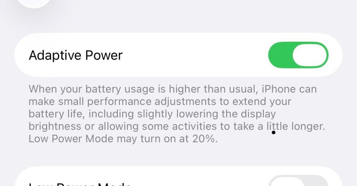 iOS 26’s new ‘adaptive power’ mode dials back performance to save battery