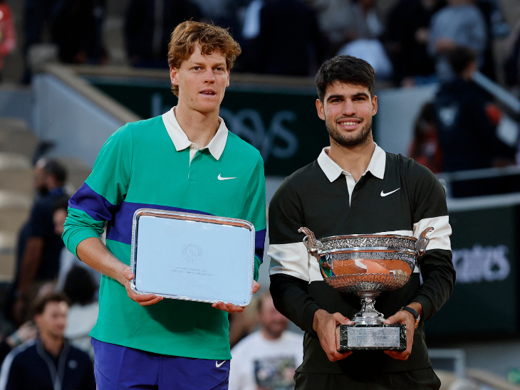 स्पेन के कार्लोस अल्कारेज फ्रेंच ओपन चैम्पियन बने:फाइनल में सिनर को पांच सेट में शिकस्त दी; अल्कारेज का 5वां ग्रैंड स्लैम