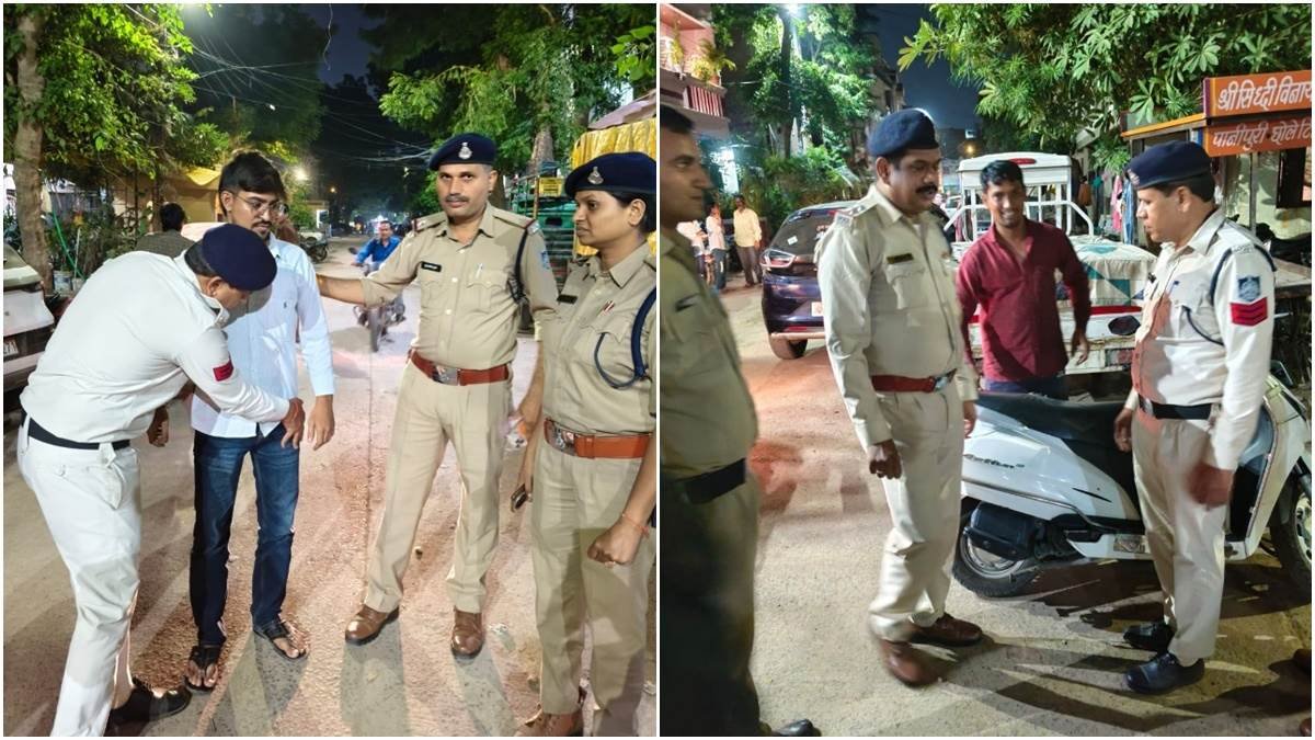 इंदौर में रात में सड़कों पर उतरी पुलिस, 1218 बदमाश की तलाशी; 524 पर कार्रवाई इंदौर में रात में सड़कों पर उतरी पुलिस, 1218 बदमाश की तलाशी; 524 पर कार्रवाई