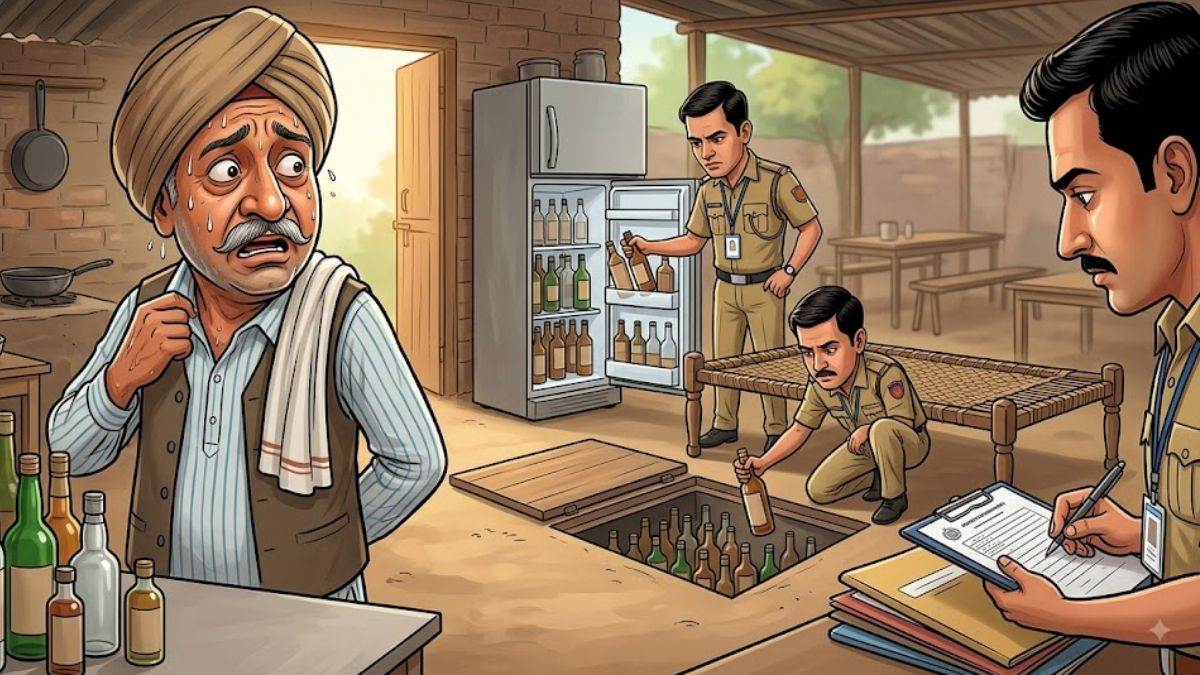 भोपाल में अवैध शराब का अनोखा ठिकाना, ढाबा संचालक ने पलंग के नीचे भूमिगत चैंबर में छिपाई 55 लीटर शराब