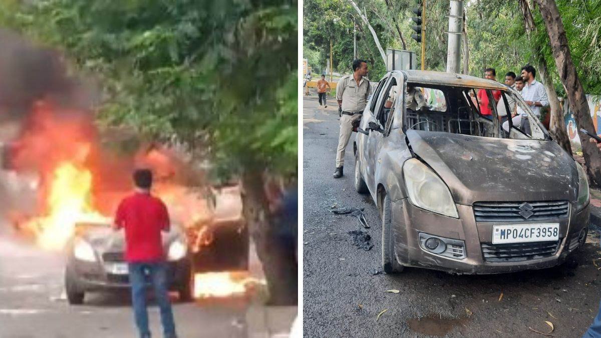 भोपाल में दो जगह चलती कारों में लगी भीषण आग: सेकेंडों में खाक हुईं गाड़ियां, समय रहते बाहर निकले सवार भोपाल में दो जगह चलती कारों में लगी भीषण आग: सेकेंडों में खाक हुईं गाड़ियां, समय रहते बाहर निकले सवार