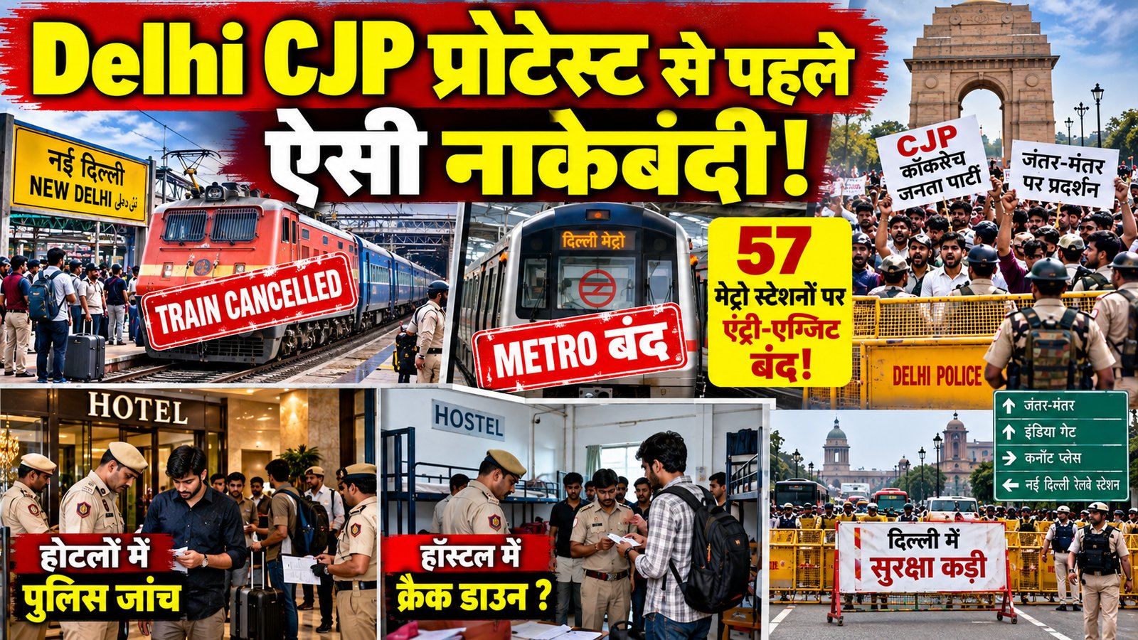 Delhi CJP Protest 2026: दिल्ली में नाकेबंदी, ट्रेनें रद्द और मेट्रो पर पाबंदियों की तैयारी – Vindhya Bhaskar