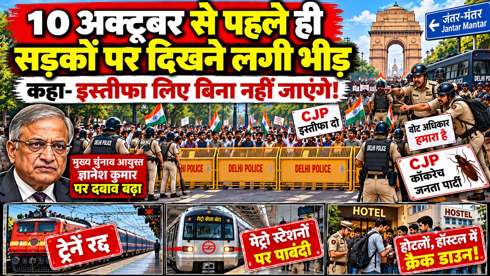 दिल्ली में CJP प्रदर्शन से पहले सड़कों पर जुटने लगे लोग, ‘इस्तीफा लिए बिना नहीं जाएंगे’ का ऐलान – Vindhya Bhaskar